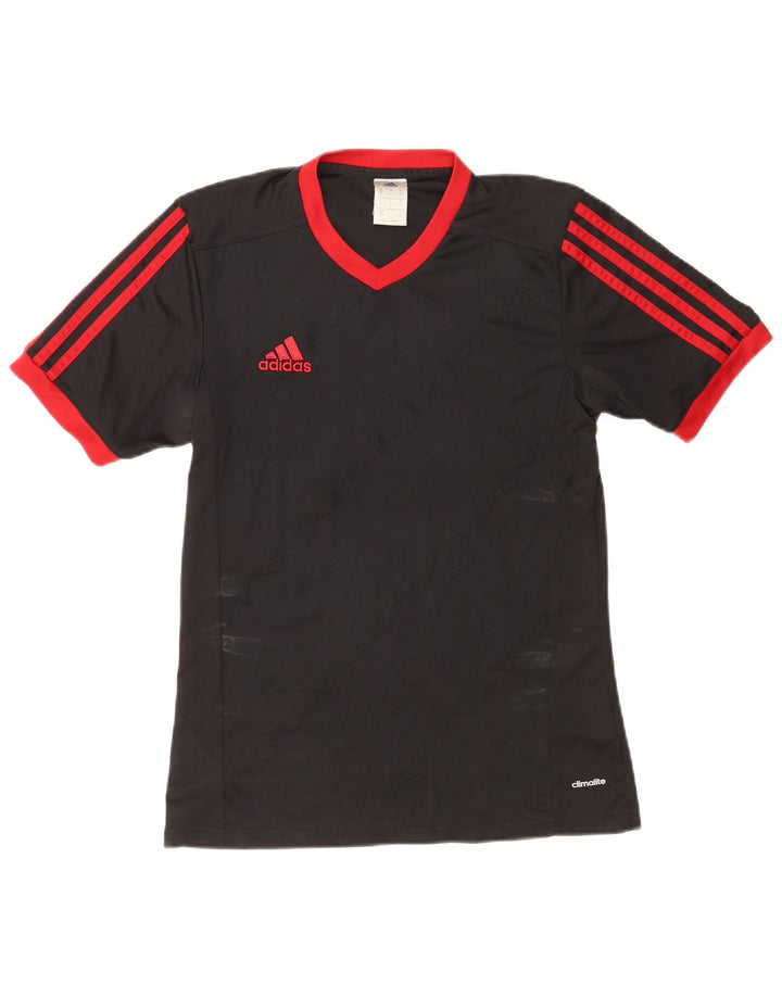 Adidas Hommes Climalite T-Shirt Haut Petit Noir Rayé