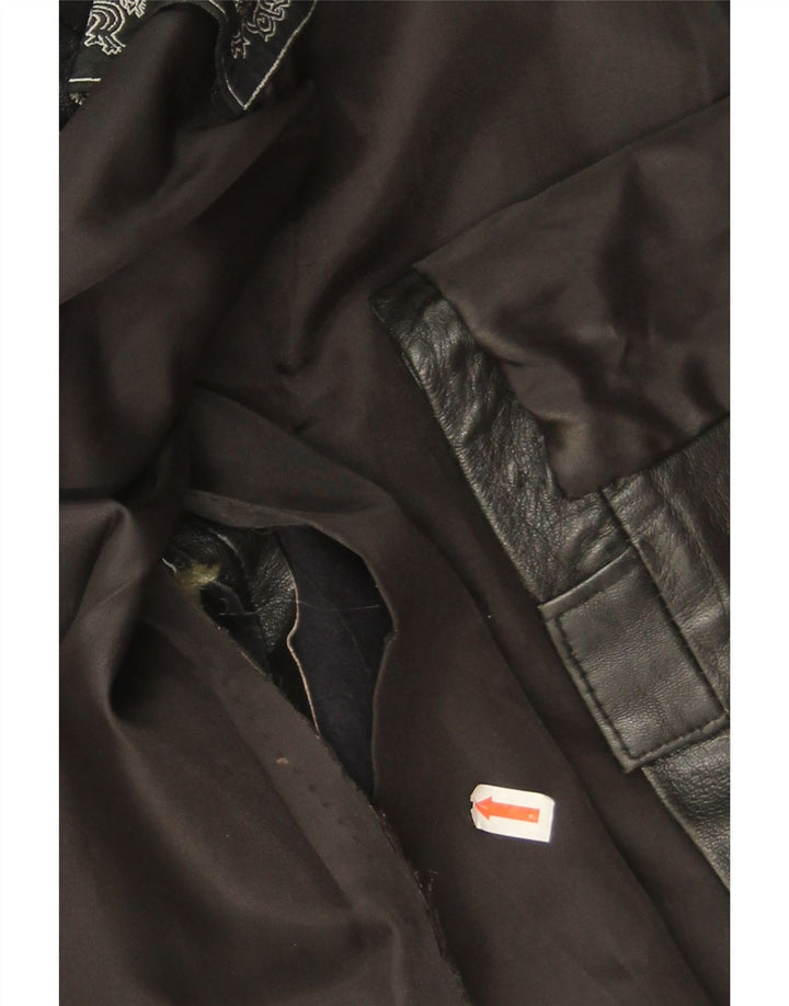 veste en cuir femme vintage EU 42 Grand cuir noir