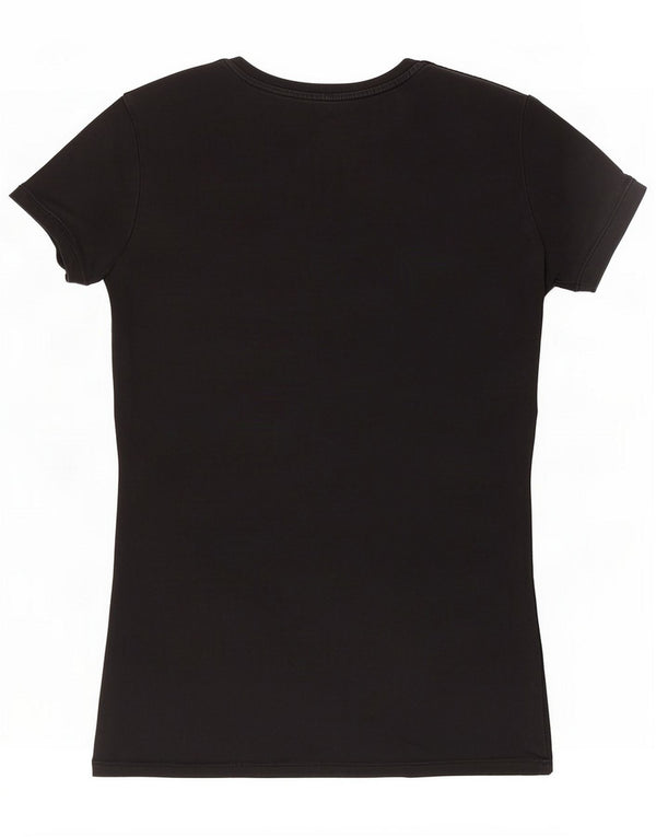 Guess T-shirt graphique pour femme UK 6 XS Noir Coton