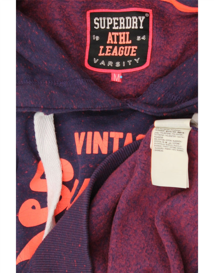 SUPERDRY Pull à capuche graphique pour homme en polyester moucheté violet moyen