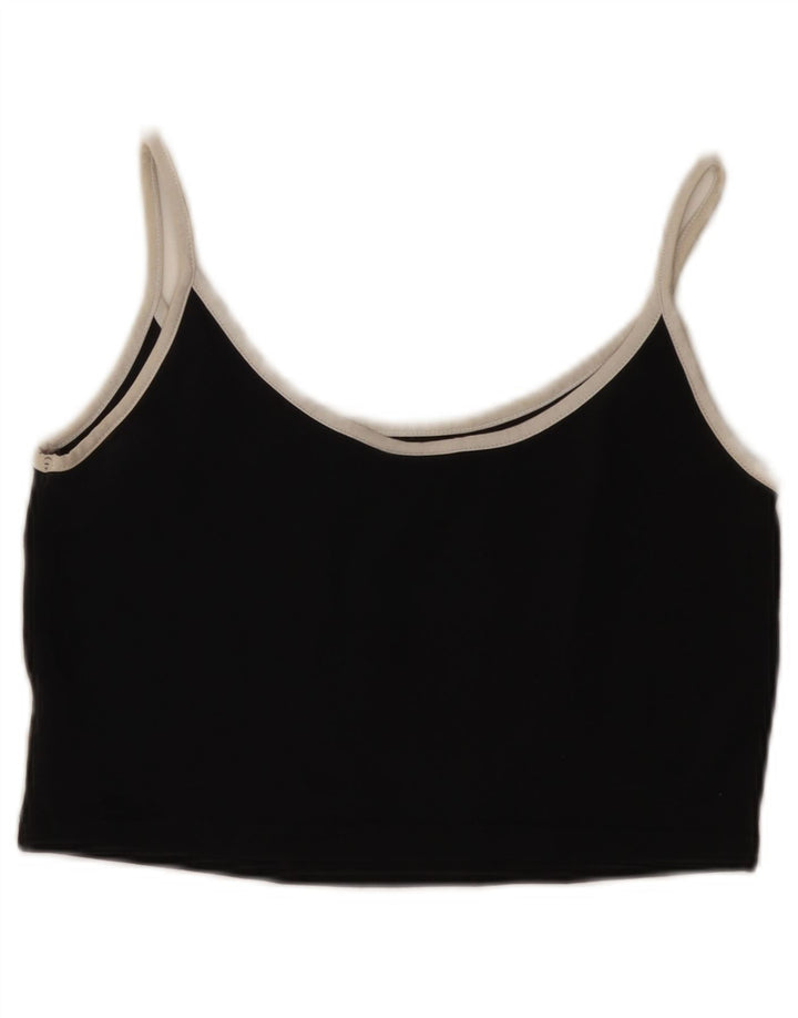 Adidas Femmes Crop Cami Top UK 8 Petit Noir Coton