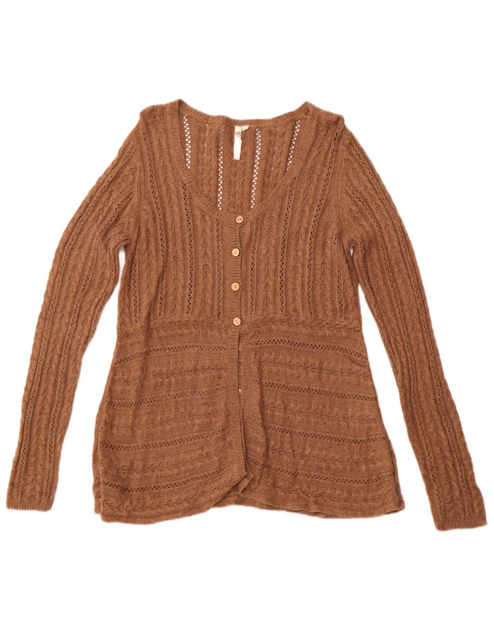 WHITE STUFF Cardigan pour femme UK 16 Large Marron Viscose