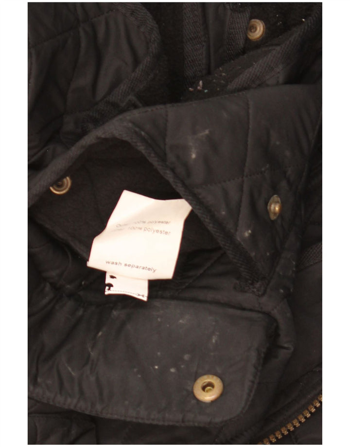 Barbour Veste matelassée militaire pour femme UK 14 Large Noir Polyester