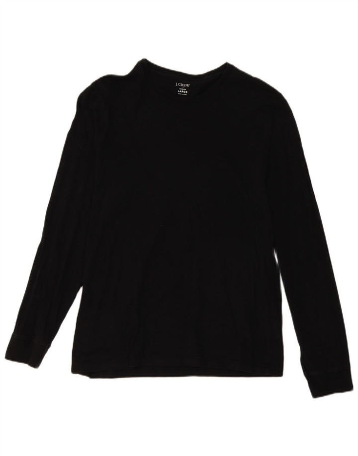 J. CREW Haut à manches longues pour femme UK 16 Large Noir Coton