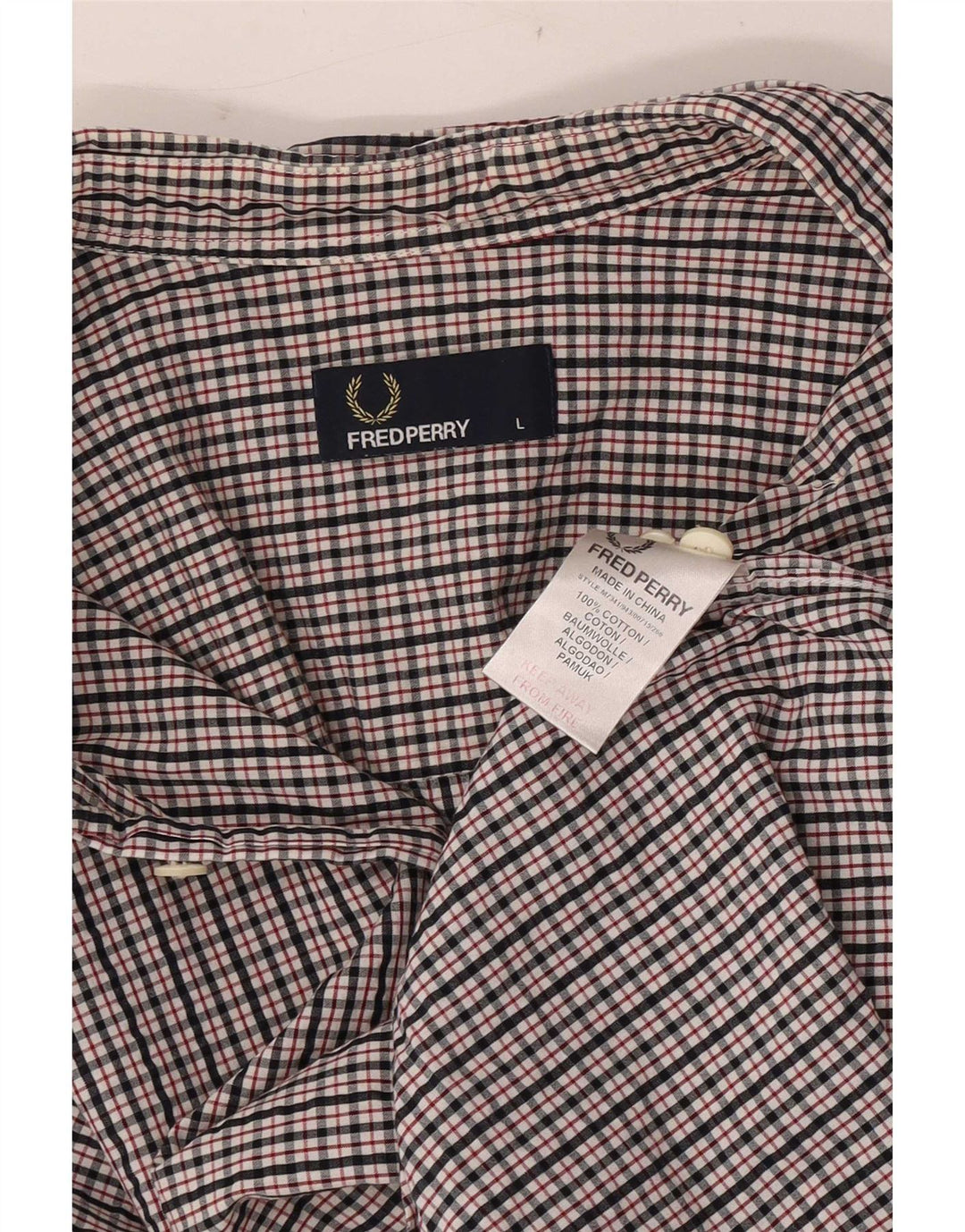 Fred Perry Chemise Homme Grand Carreau Multicolore Coton