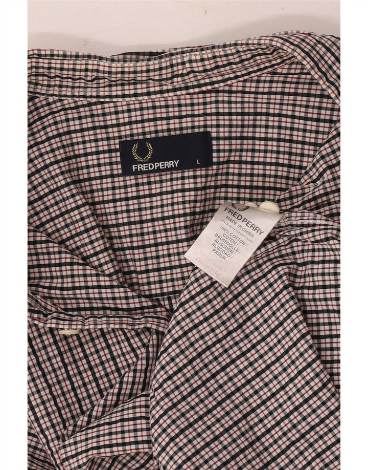 Fred Perry Chemise Homme Grand Carreau Multicolore Coton