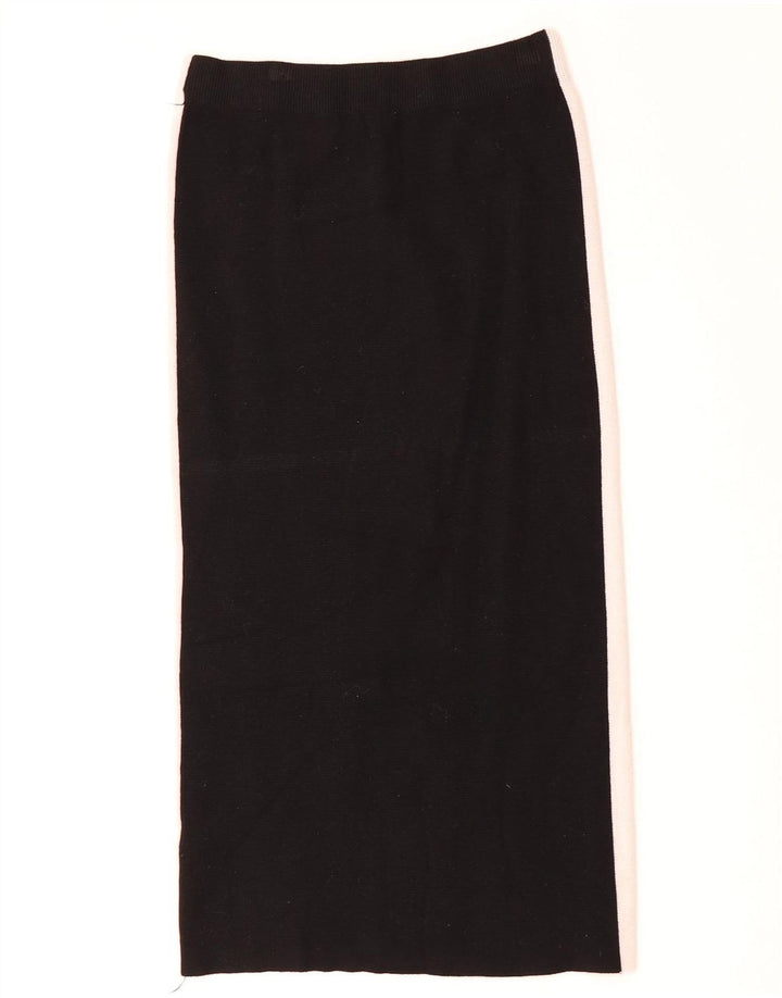 ZARA Femme Jupe Midi Taille Haute Small W26 Noir
