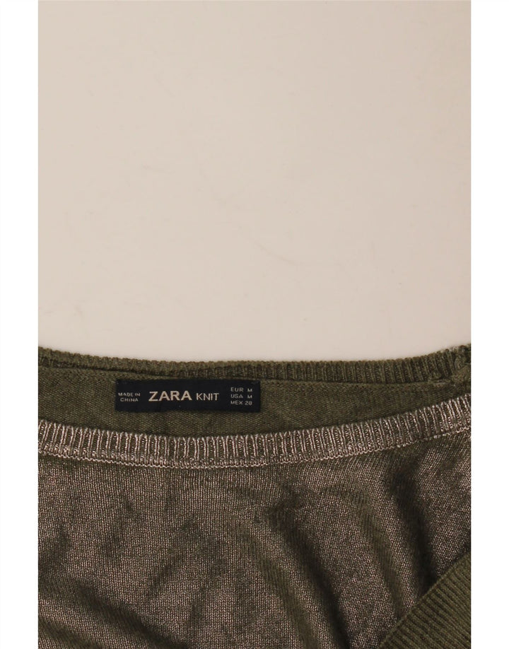 Zara Pull col bateau pour femme UK 14 Kaki moyen