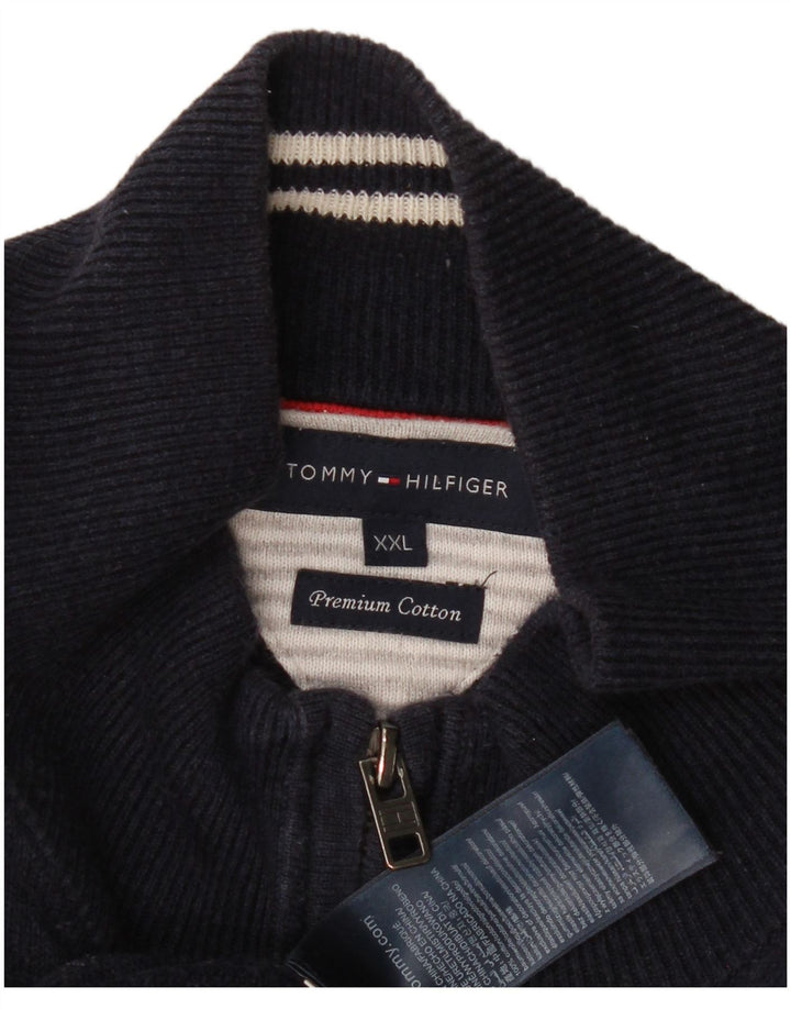 Tommy Hilfiger Cardigan pour homme en coton bleu marine 2XL