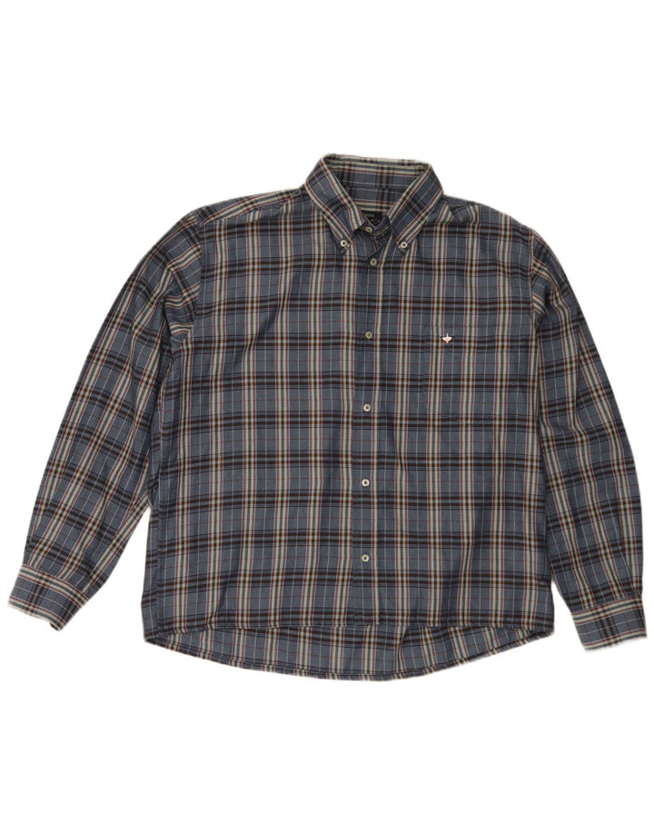 Goose & Gander Chemise en Flanelle Homme IT 48 Bleu Marine Moyen à Carreaux