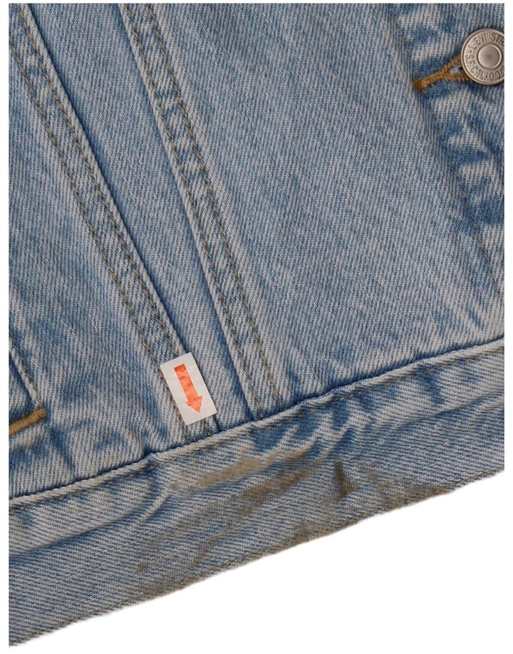 Levi's Veste en jean courte pour femme UK 16 Large Bleu Floral Coton