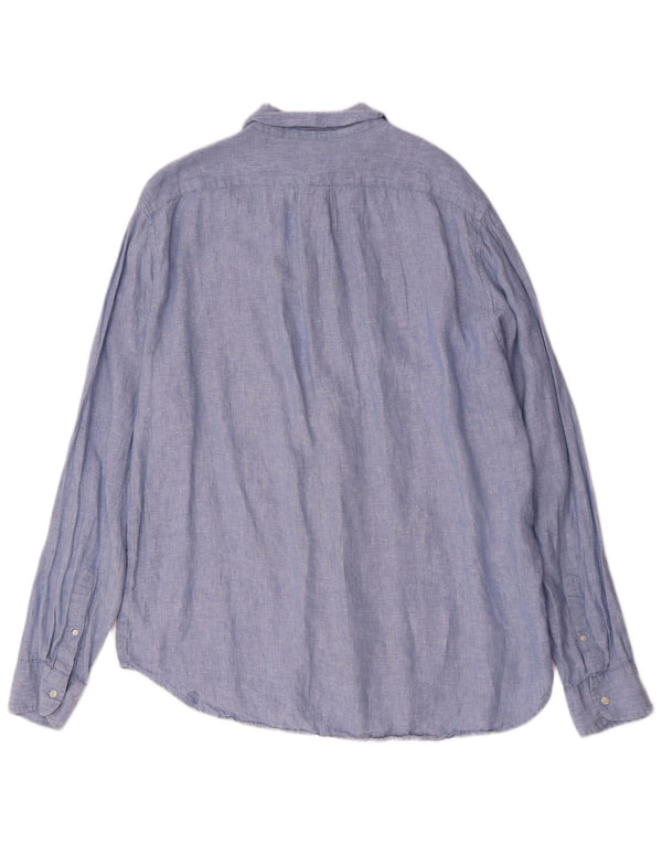 J. Crew Chemise haute coupe classique pour homme XL en lin bleu