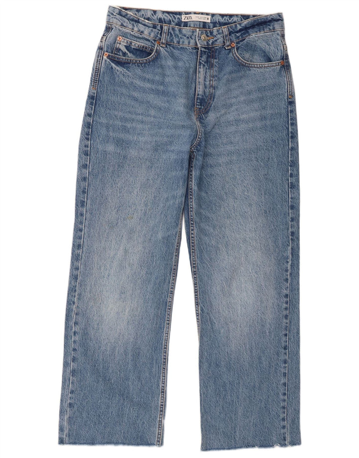Zara Jean droit femme EU 40 Medium W30 L28 bleu coton
