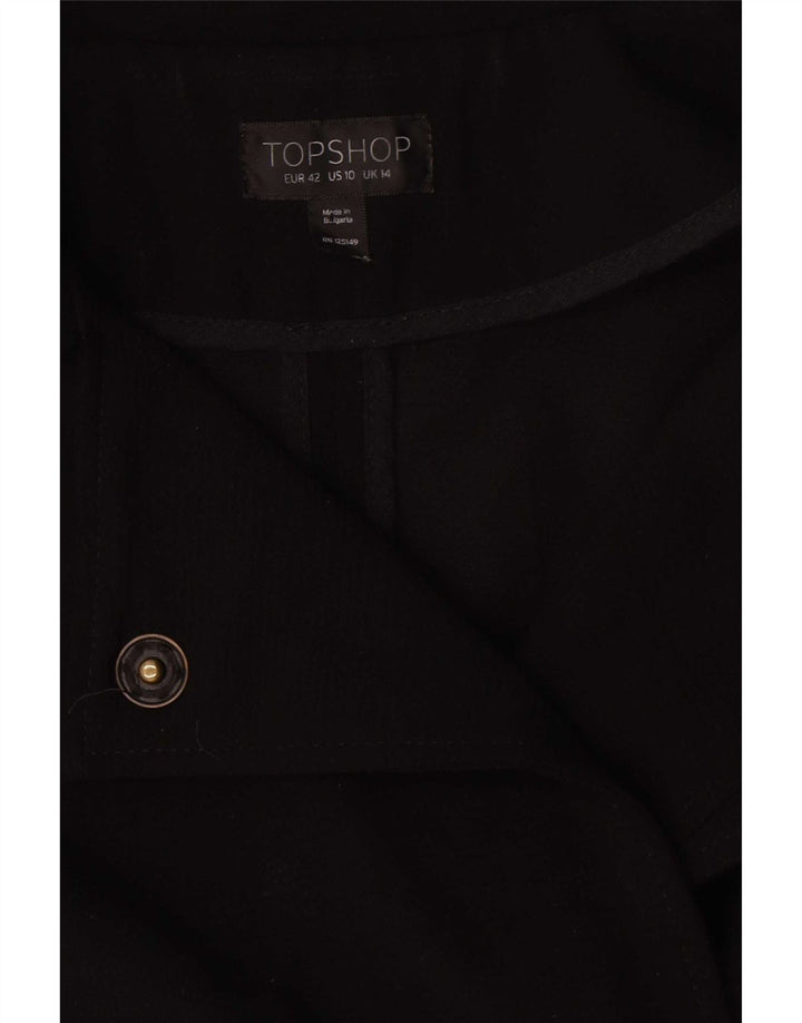 Topshop Manteau surdimensionné pour femme UK 44 Large Noir Polyester