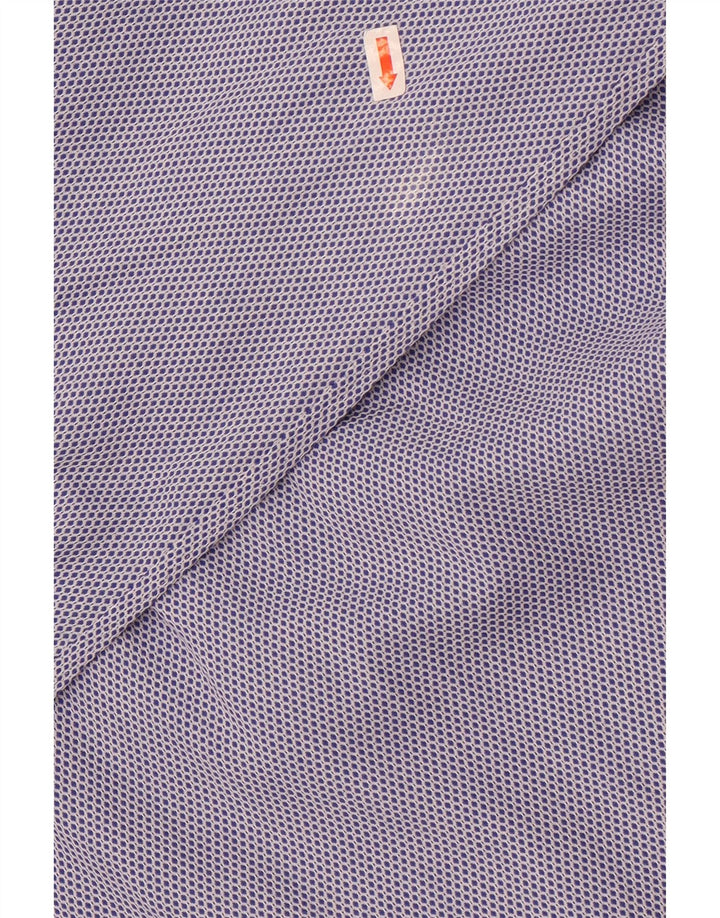 Boggi Chemise coupe ajustée pour homme Taille 40 15 3/4 Coton géométrique bleu moyen