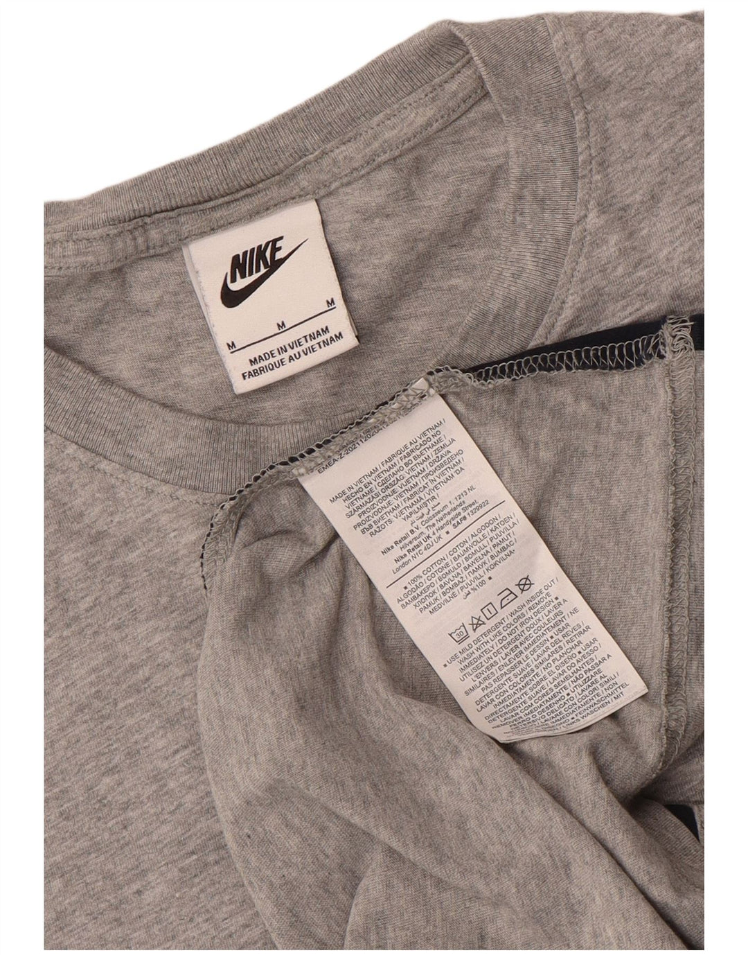 Nike T-shirt graphique en coton color block gris moyen pour homme