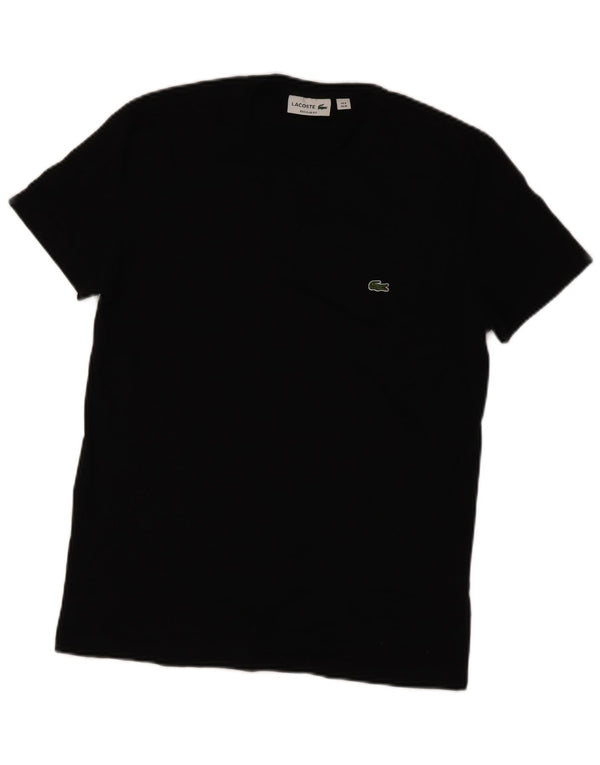 Lacoste T-shirt coupe régulière pour hommes, taille 4, coton noir moyen