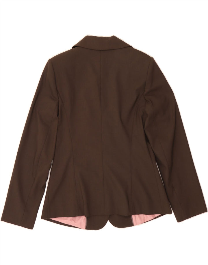 SASHA Womens 2 Button Blazer Jacket UK 12 Medium Brown Polyester Vintage Sasha and Second-Hand Sasha from Messina Hembry 