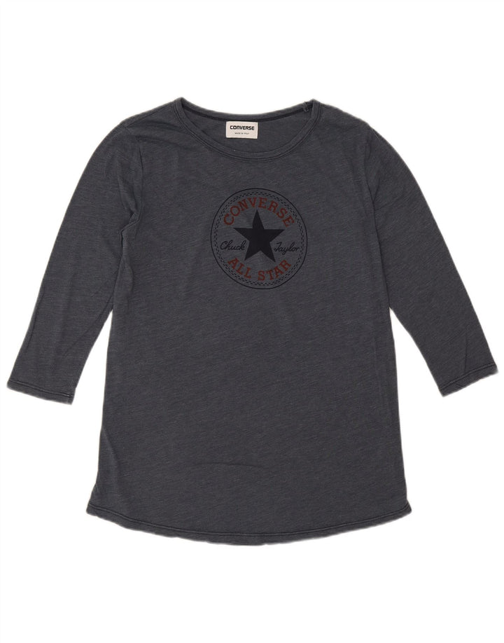 Converse Haut graphique à manches 3/4 pour femme UK 14 Gris moyen Coton