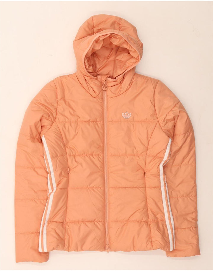 Adidas Veste rembourrée à capuche Primegreen pour femme UK 10 Petit Orange Polyester