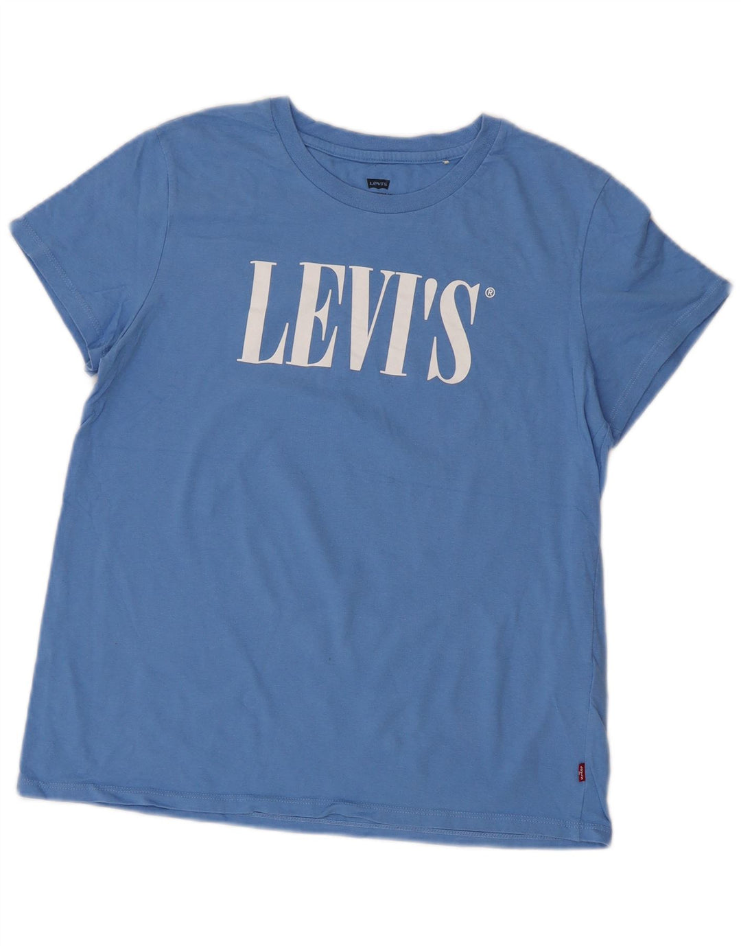 LEVI'S T-Shirt Graphique Femme UK 14 Grand Bleu Coton