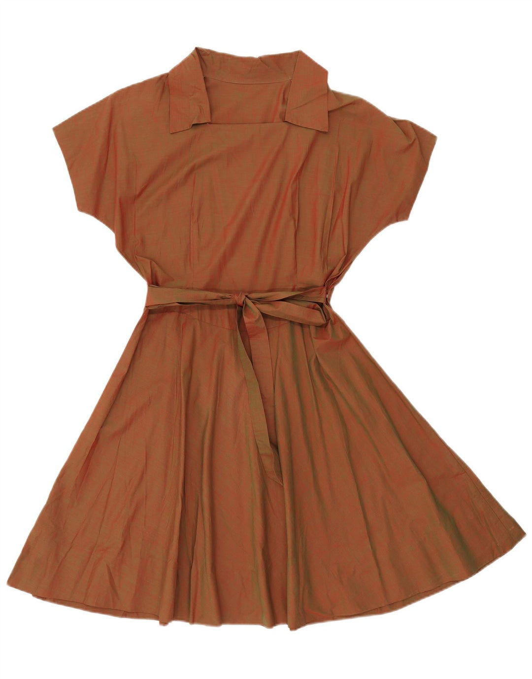 vintage Femme Robe A-Line UK 8 Petit Brun