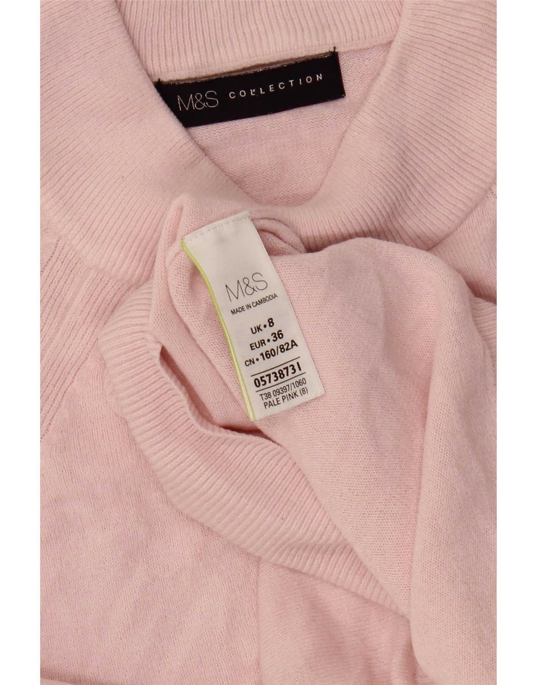Marks & Spencer Pull court à col roulé pour femme UK 8 Small Rose