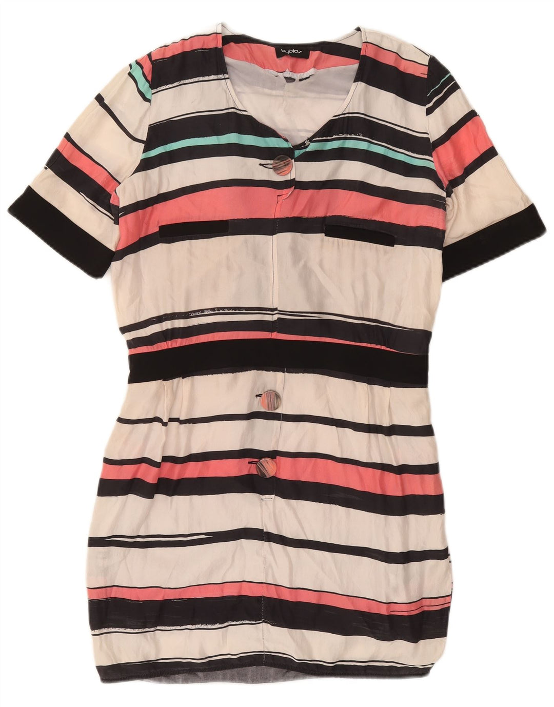 Byblos Femme Robe Fourreau IT 40 Petite Soie Rayée Multicolore