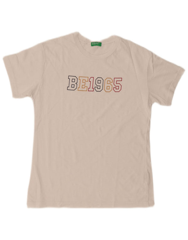 Benetton T-Shirt Graphique Fille 11-12 Ans 2XL Blanc