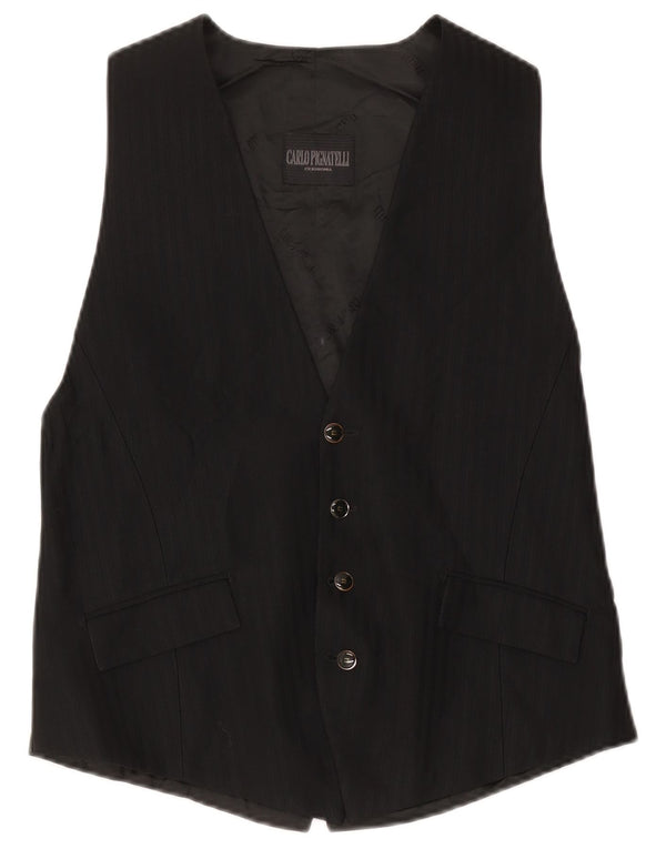 Carlo Pignatelli Gilet Slim Femme IT 54 XL Acétate à fines rayures noires