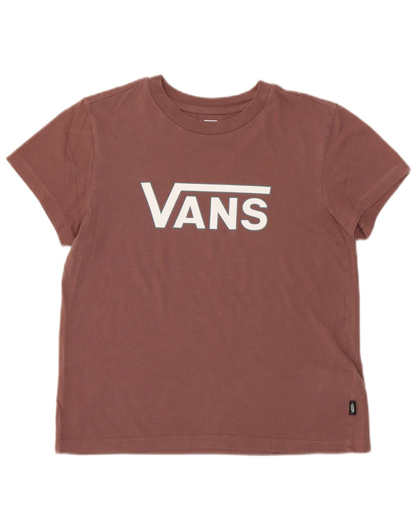 Vans Womens Crop Graphic T-Shirt Top UK 10 Petit Violet Coton