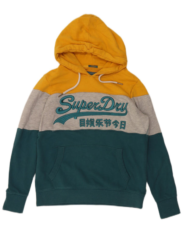 Superdry Pull à capuche graphique pour femme UK 14 Large Multicolore Colourblock
