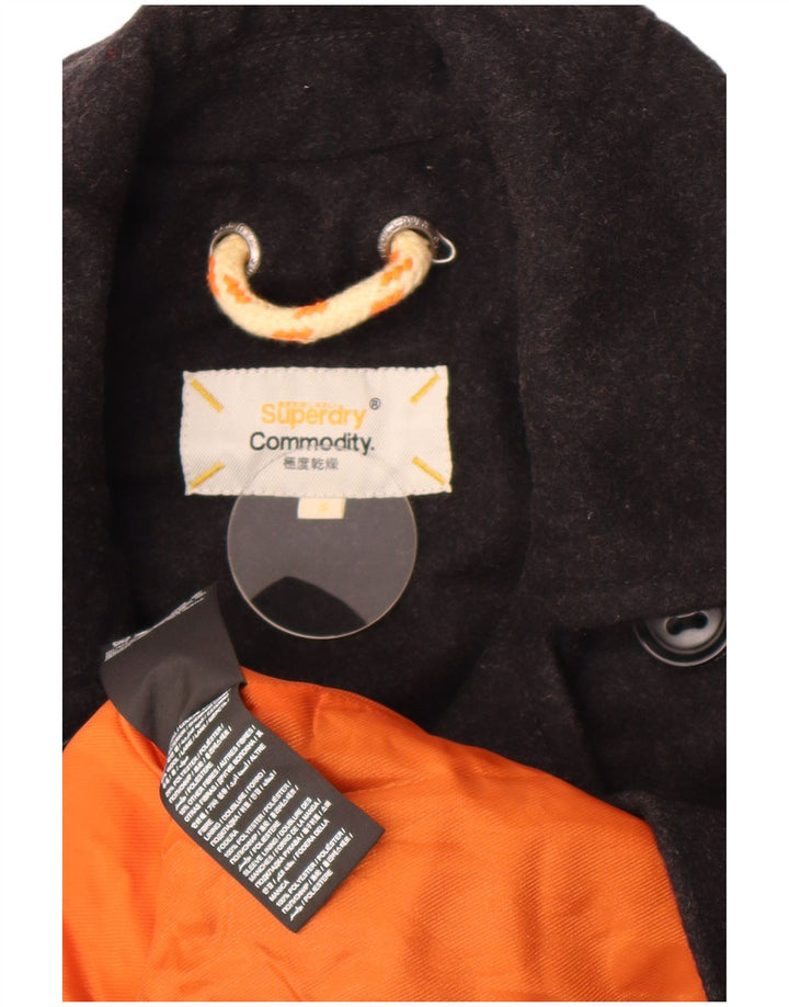 Superdry Caban Commodity Homme UK 36 Petite Laine Noire