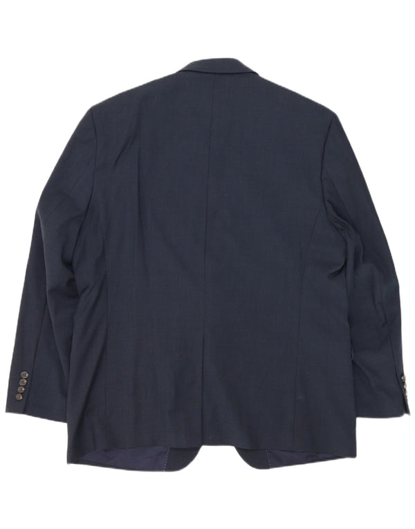 Chaps Veste Blazer 2 Boutons Homme UK 46 3XL Bleu Marine Laine