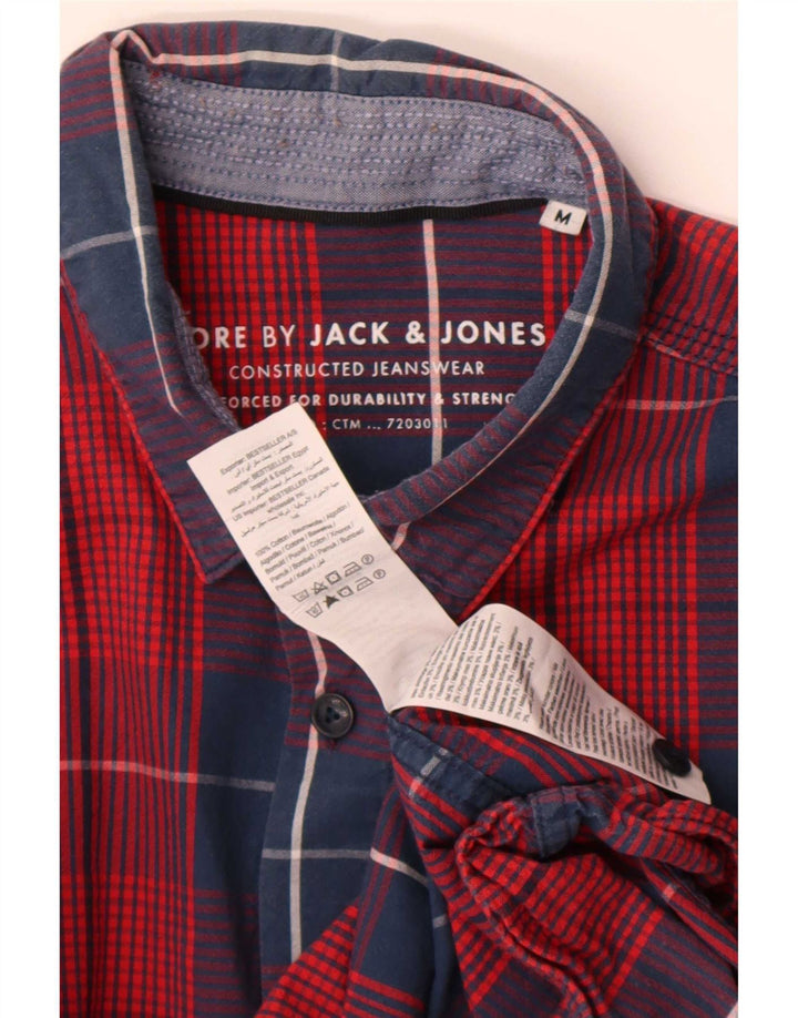 Jack & Jones Chemise à Manches Courtes Homme Rouge Moyen Coton à Carreaux