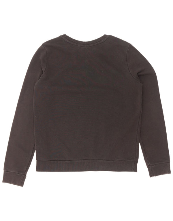 Adidas Sweat-shirt graphique pour femme UK 12 en coton noir moyen
