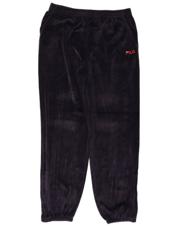 Fila Pantalon de Survêtement en Velours Homme Pantalon de Jogging Large Bleu Marine Coton