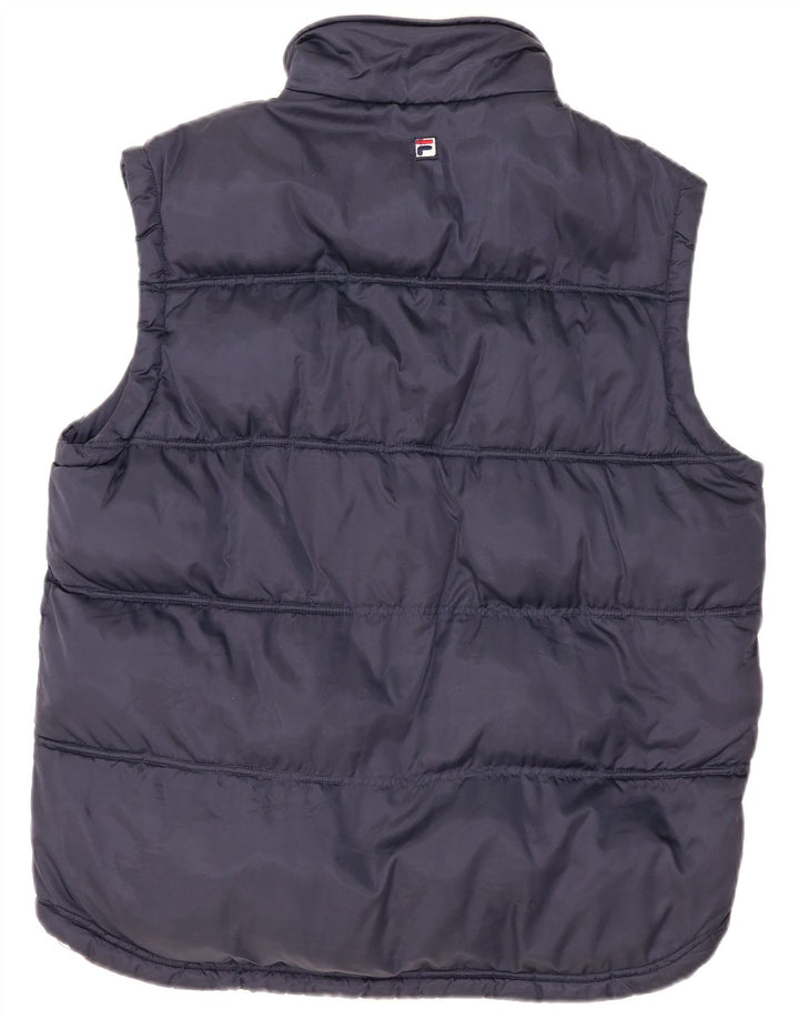 Fila Gilet rembourré pour homme UK 38 Medium Navy Blue Colourblock Polyamide