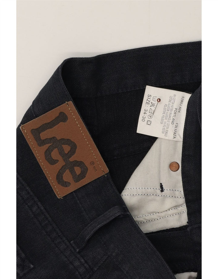 Lee Pantalon décontracté droit pour homme W34 L30 Bleu marine Coton