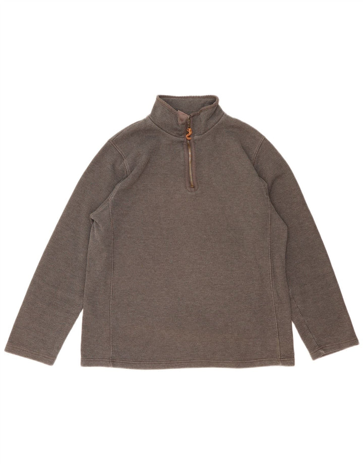 MOUNTAIN WAREHOUSE Sweat-shirt à col zippé pour homme en coton gris Taille L