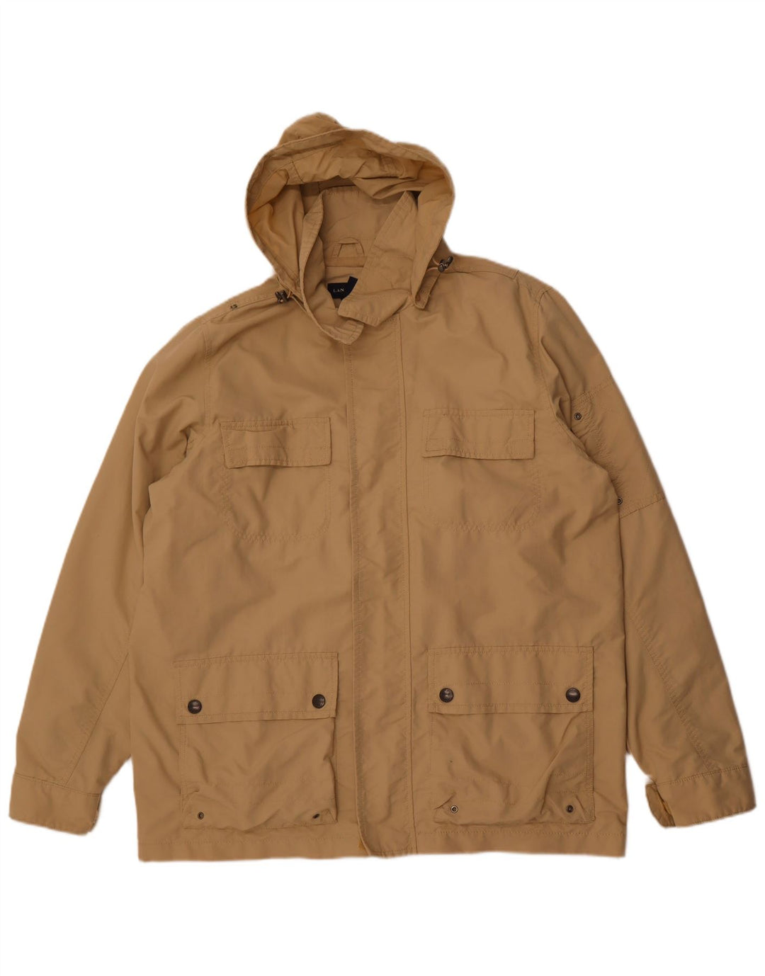 Lands End Veste utilitaire à capuche pour homme UK 40 Large Beige Nylon