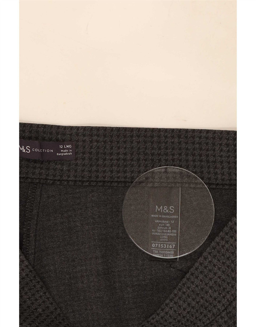Marks & Spencer Pantalon décontracté pour femme UK 12 Medium W30 L31 Gris