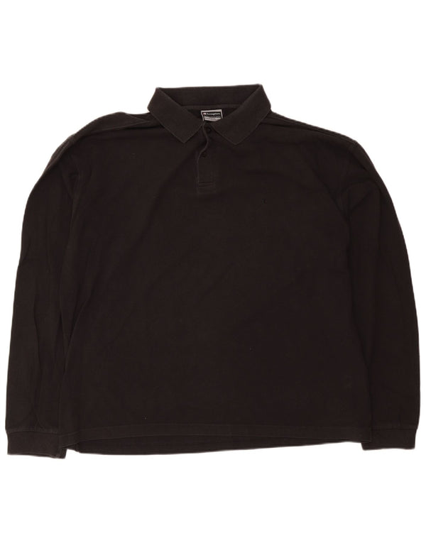 Champion Polo à manches longues pour homme 2XL en coton noir