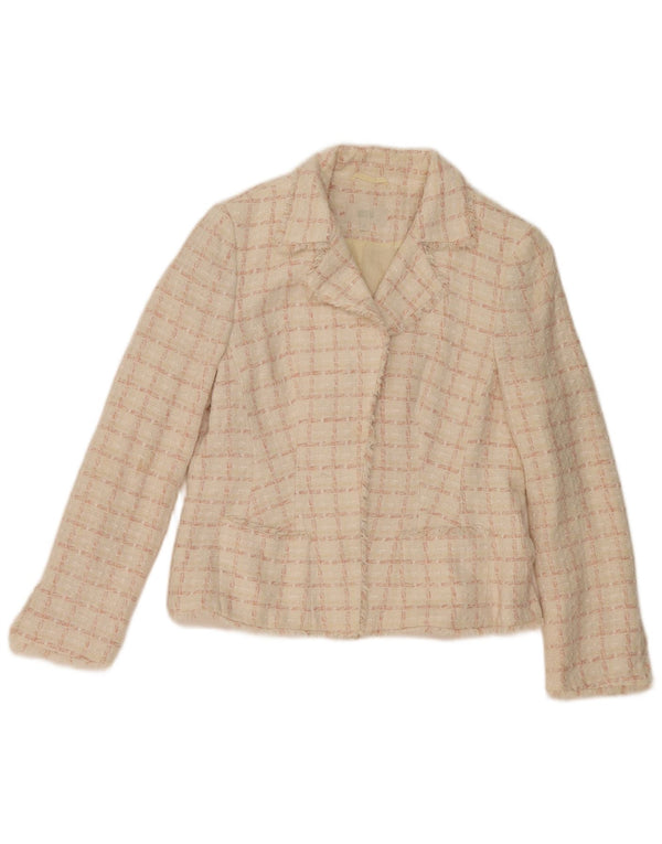 Marks & Spencer Veste blazer coupe standard pour femme UK 16 Grand carreaux roses