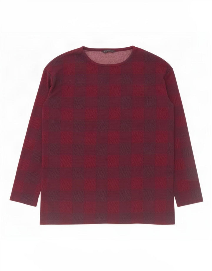 Marks & Spencer Haut à manches longues pour femme UK 44 Grand carreaux violets Polyester