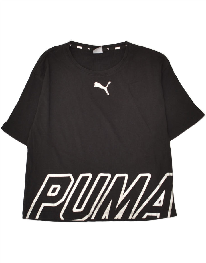 PUMA Girls Graphic T-Shirt Top 13-14 Years Black | Vintage Puma | Thrift | Second-Hand Puma | Used Clothing | Messina Hembry 