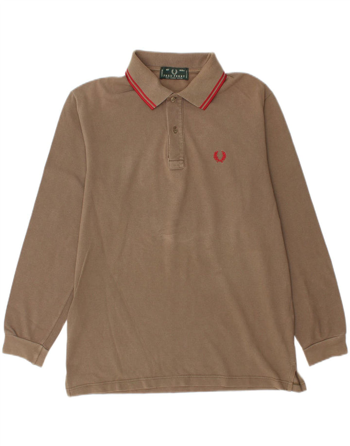 Fred Perry Polo à manches longues homme en coton beige moyen