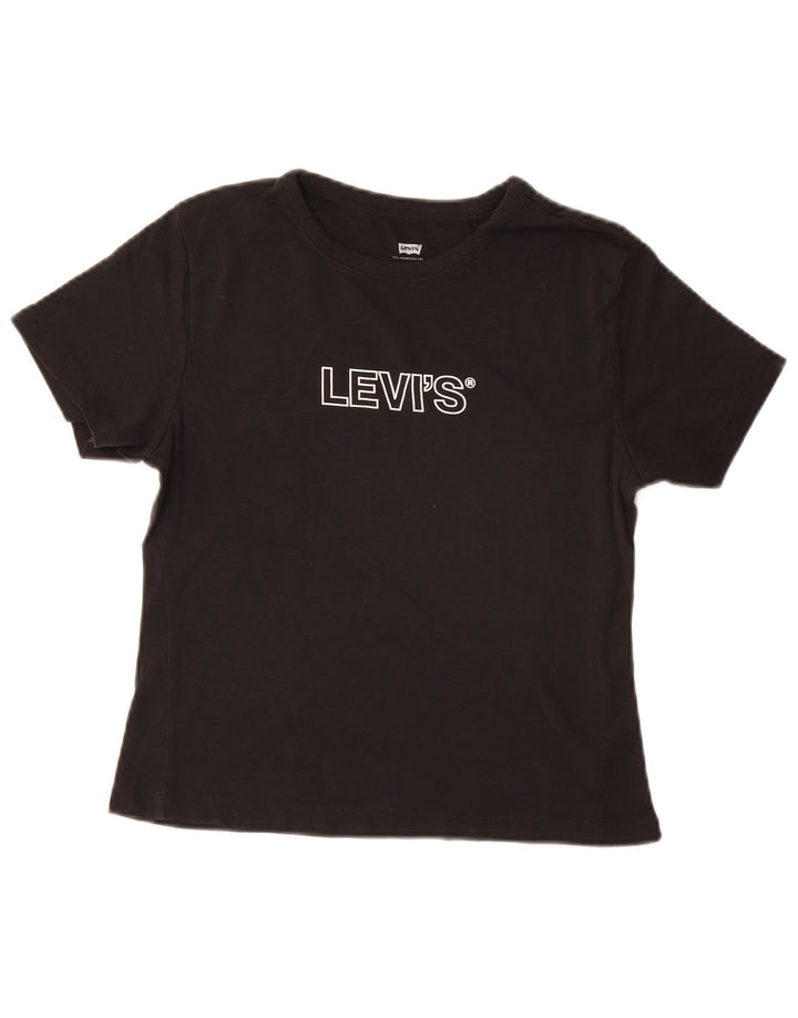 Levi's T-Shirt Graphique Femme UK 12 Noir Moyen