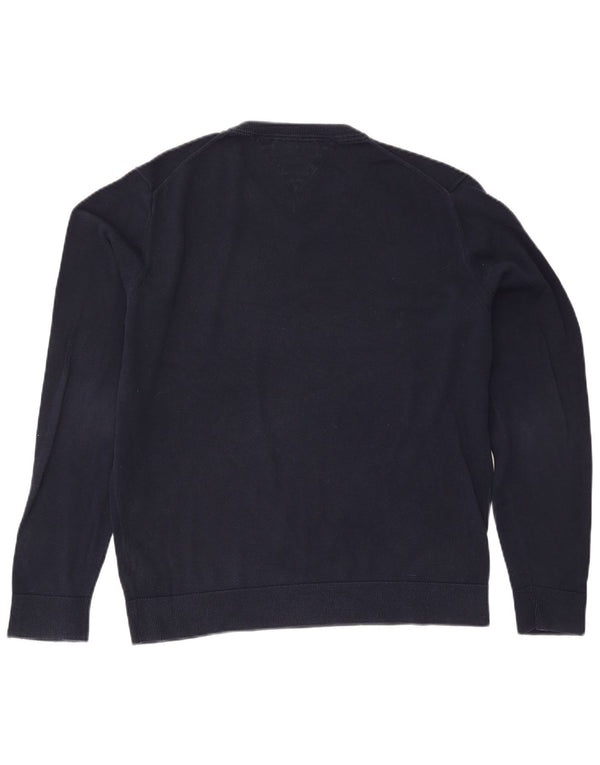 Tommy Hilfiger Pull col V pour homme 2XL Bleu marine Coton