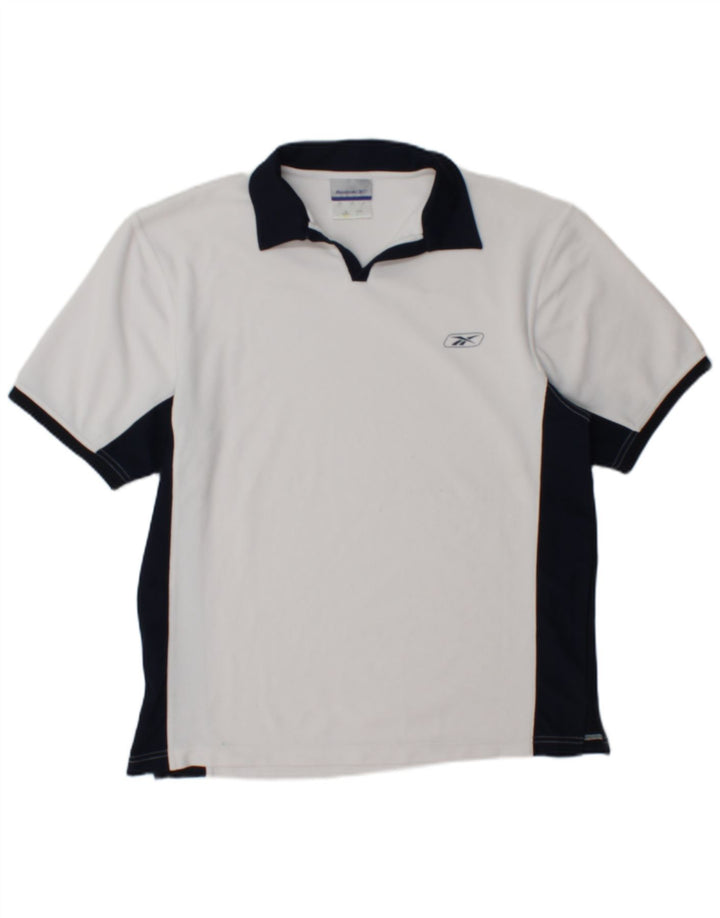 Reebok Polo XS Homme Blanc Colorblock